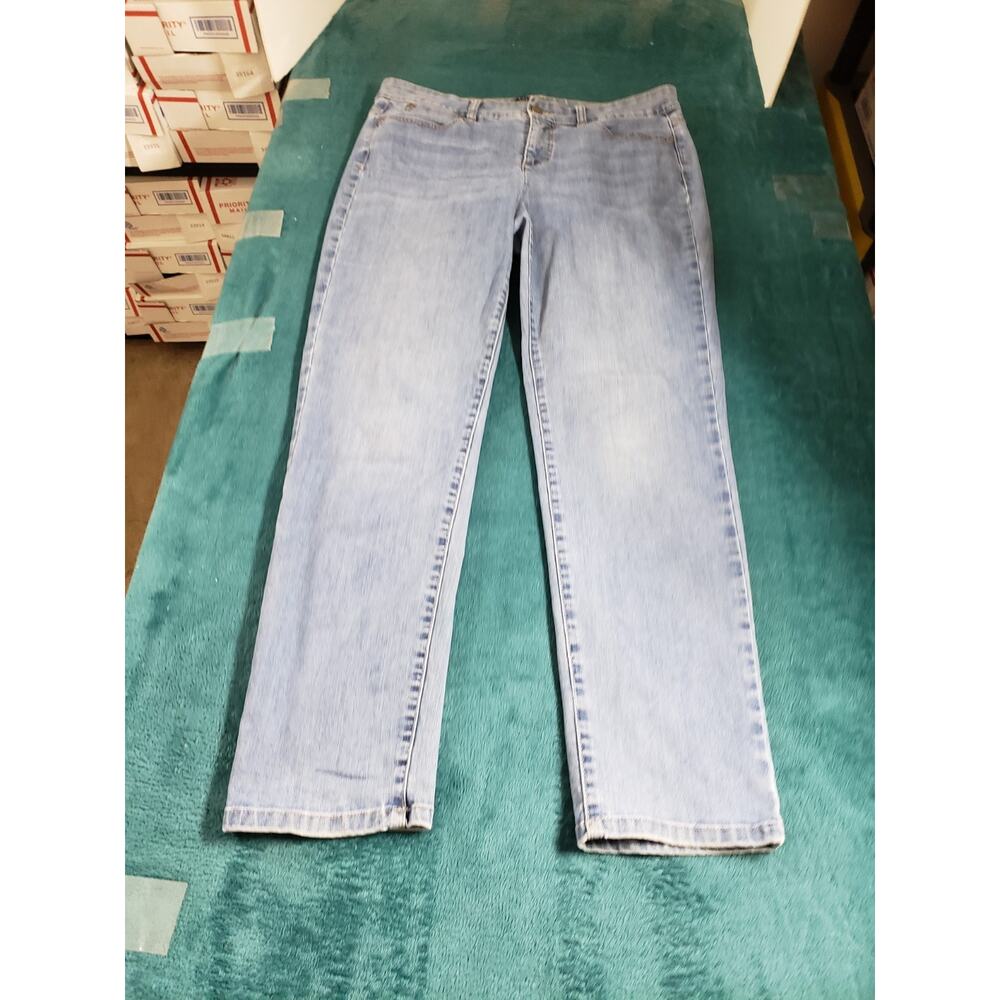 Talbots Jeans Size 10 Womens Blue Stretch Pants Denim Mid Rise Straight